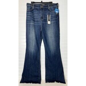Liverpool Jeans Size 12 ECO Hannah Hi-rise Super Flare NWT Raw Hem